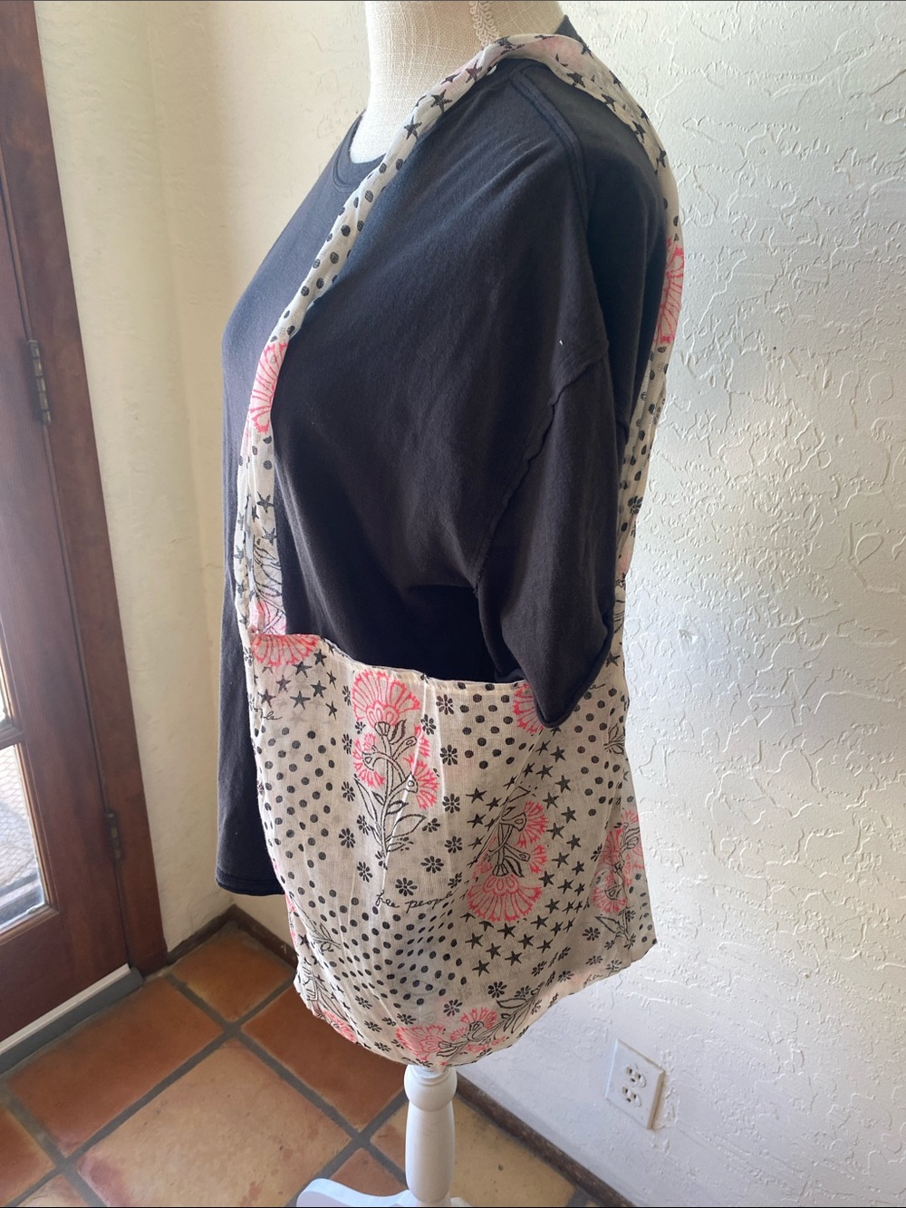 Free People Floral Canvas Shoulder Bag in Pink and Cream